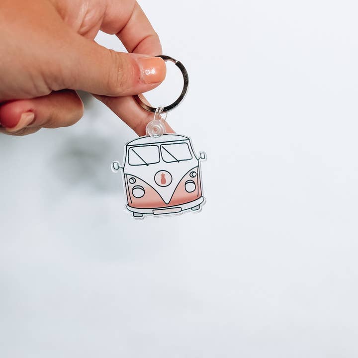 Pineapple Bus Keychain for wholesale by Olivia Jean Boutique