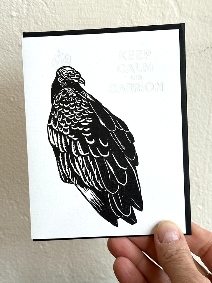Lynn-oleum - Wholesale Everyday Greeting Card - Darker Things - Turkey Vulture LETTERPRESS CARD1