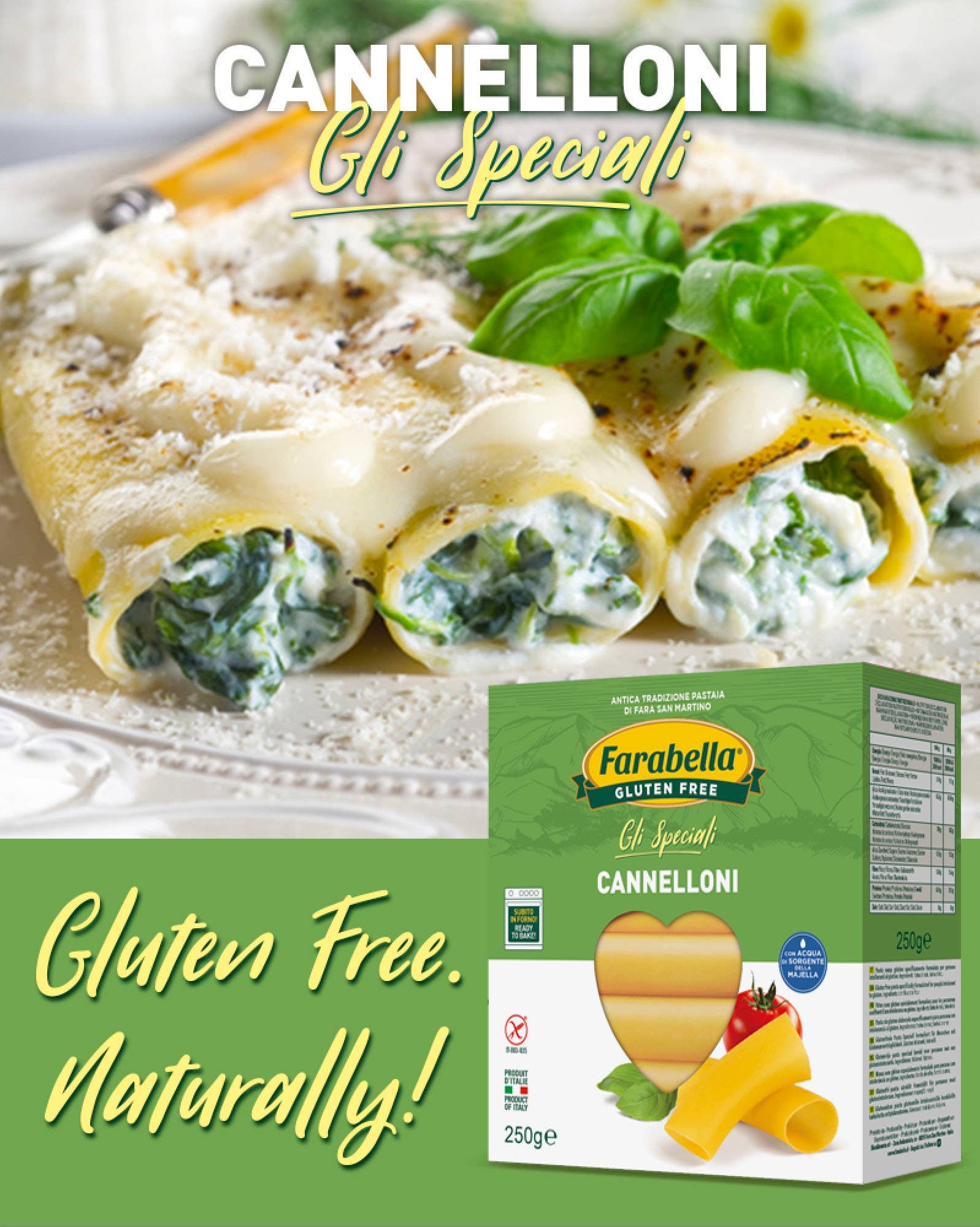 Farabella - Wholesale Pasta - Cannelloni Gluten Free Pasta 250g x 61
