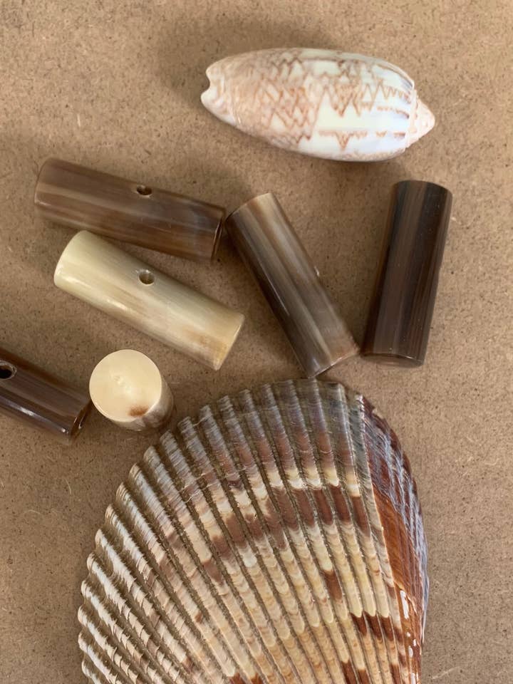 Rectangle Horn Bead/Button for wholesale by Commonality Cooperative