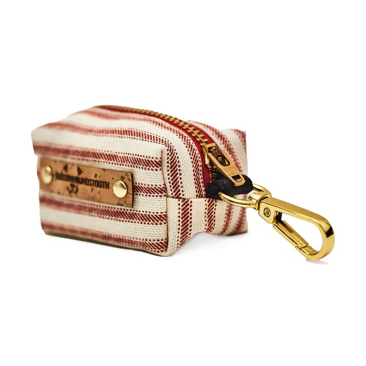 Distributeur de sacs à déchets en toile à rayures rouges pour la vente par Hudson Houndstooth