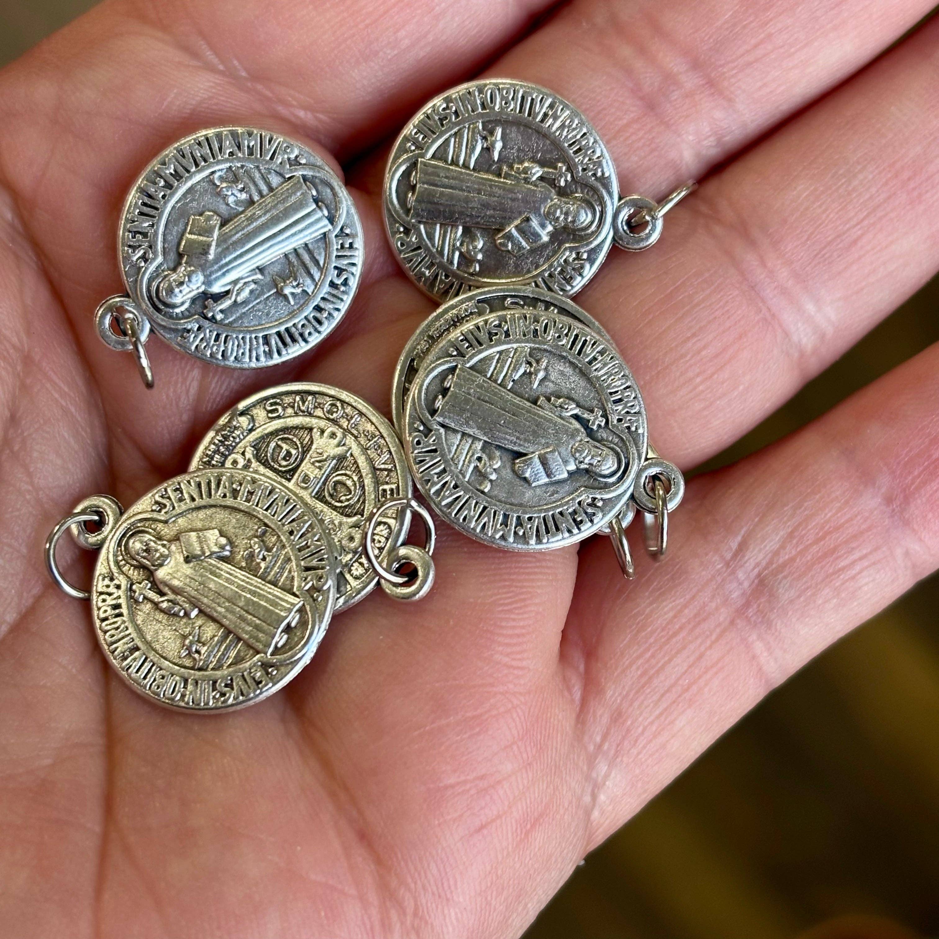 Love and Honor Jesus LLC - Wholesale Individual Charm/Pendant - Italian St Benedict Protection 3/4" Medals2