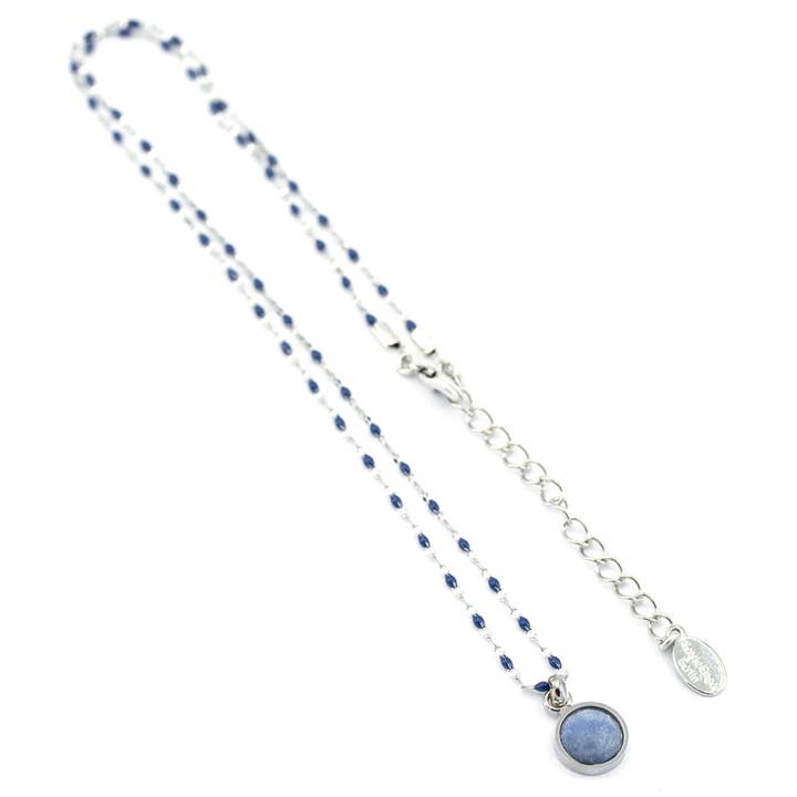 Beach Catena 01 - in acciaio inossidabile con pietra naturale o madreperla per la vendita all'ingrosso da parte di Sergio Engel jewellery