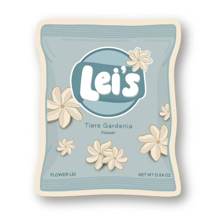 Bag Of Lei's Sticker - Tiare Gardenia for wholesale by Hananea Hawaii