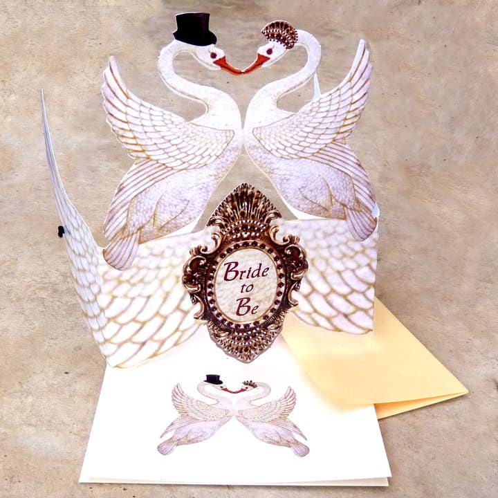 Greeting Card with Tiara, Bride to Be, Swans for wholesale by Heart The Moment
