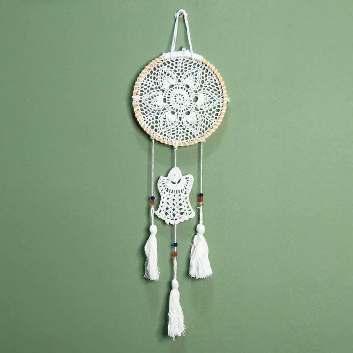 Crochet Ivory Star Dreamcatcher for wholesale by IndieRoots