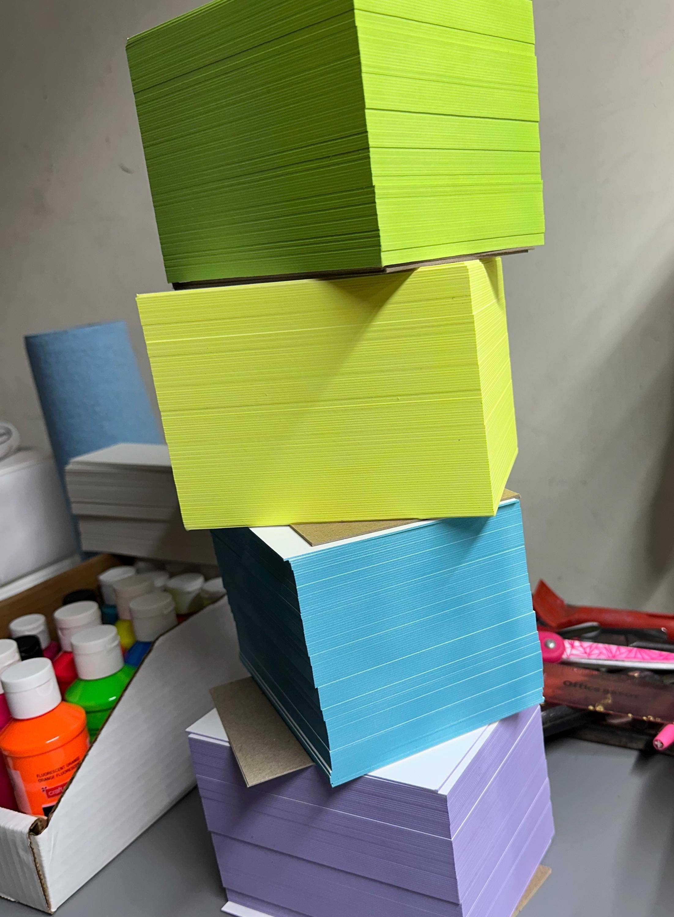 Neon Paper Goods - Wholesale Stationery/Notecard Set - Edge Painted + Letterpress Printed Notecards (Set of 8)4