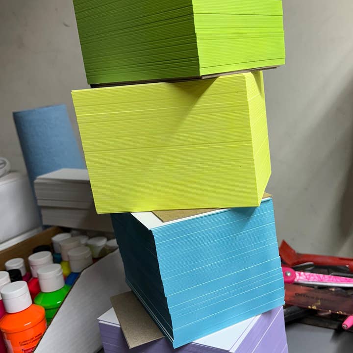 Neon Paper Goods - Wholesale Stationery/Notecard Set - Edge Painted + Letterpress Printed Notecards (Set of 8)4