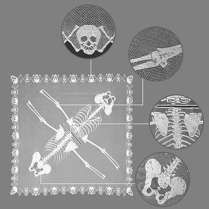 SugarQuoteMeNot LLC - Wholesale Costume - Women's - See Through Skull Shawl/Poncho with Masquerade Mask2