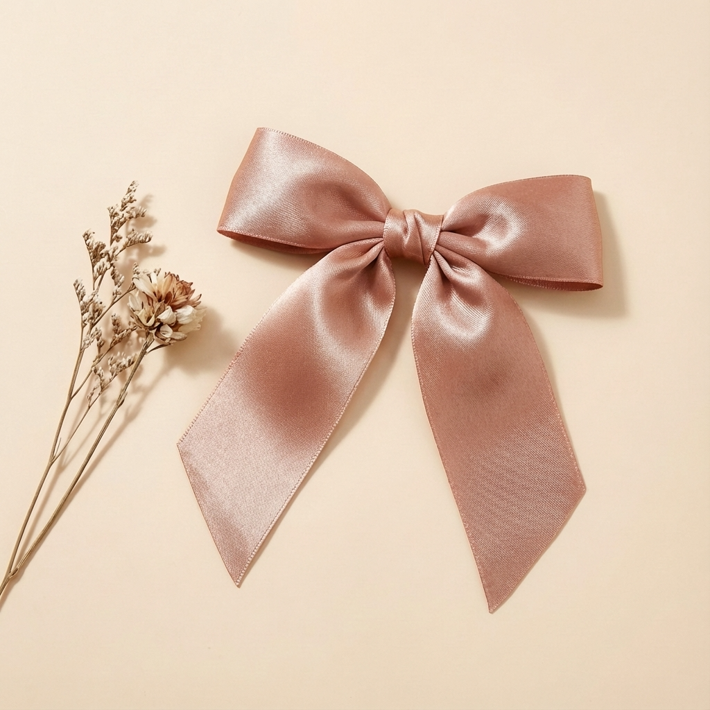 ByHome - Wholesale Bow - Gift Wrapping - 5pcs, 6x7.5" large shiny polyester pre-tied ribbon bow4