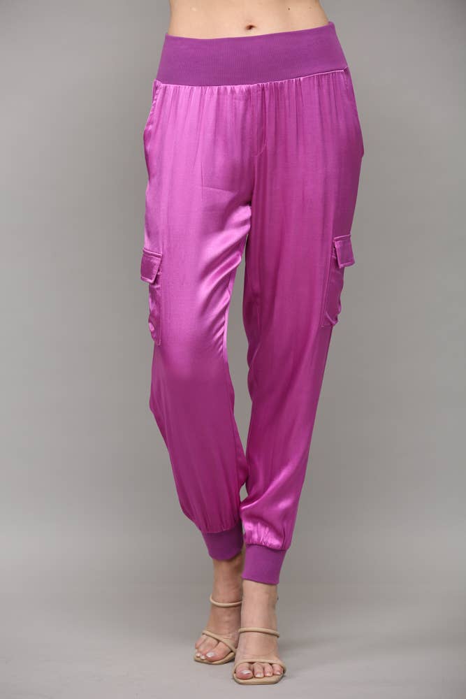 FATE - Wholesale Pants - Women's - SATIN CARGO JOGGER PANTS FP317610