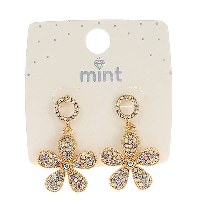 Atlas Fashion - Wholesale Dangle Earrings - Rhinestone Flower Earring