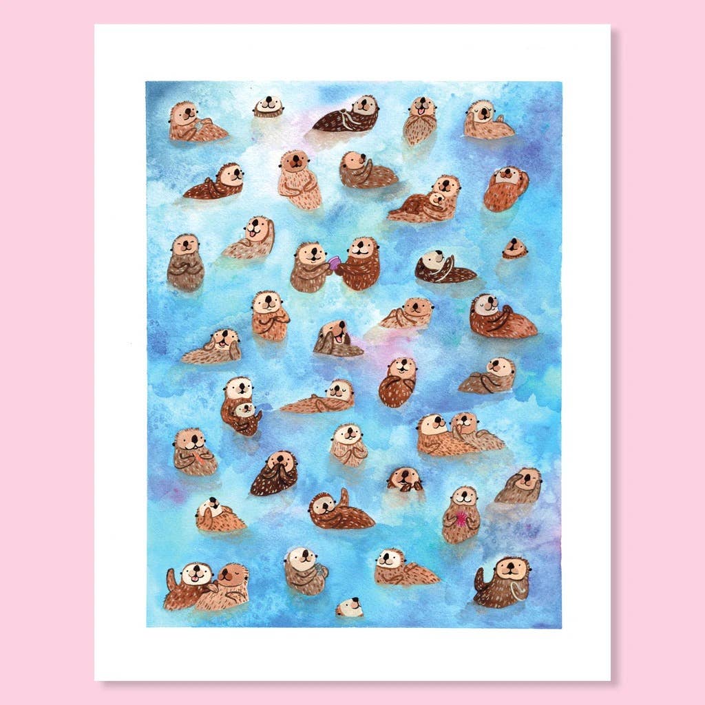 Party Mouse Studio - Wholesale Art Print - Otter Overload Print2