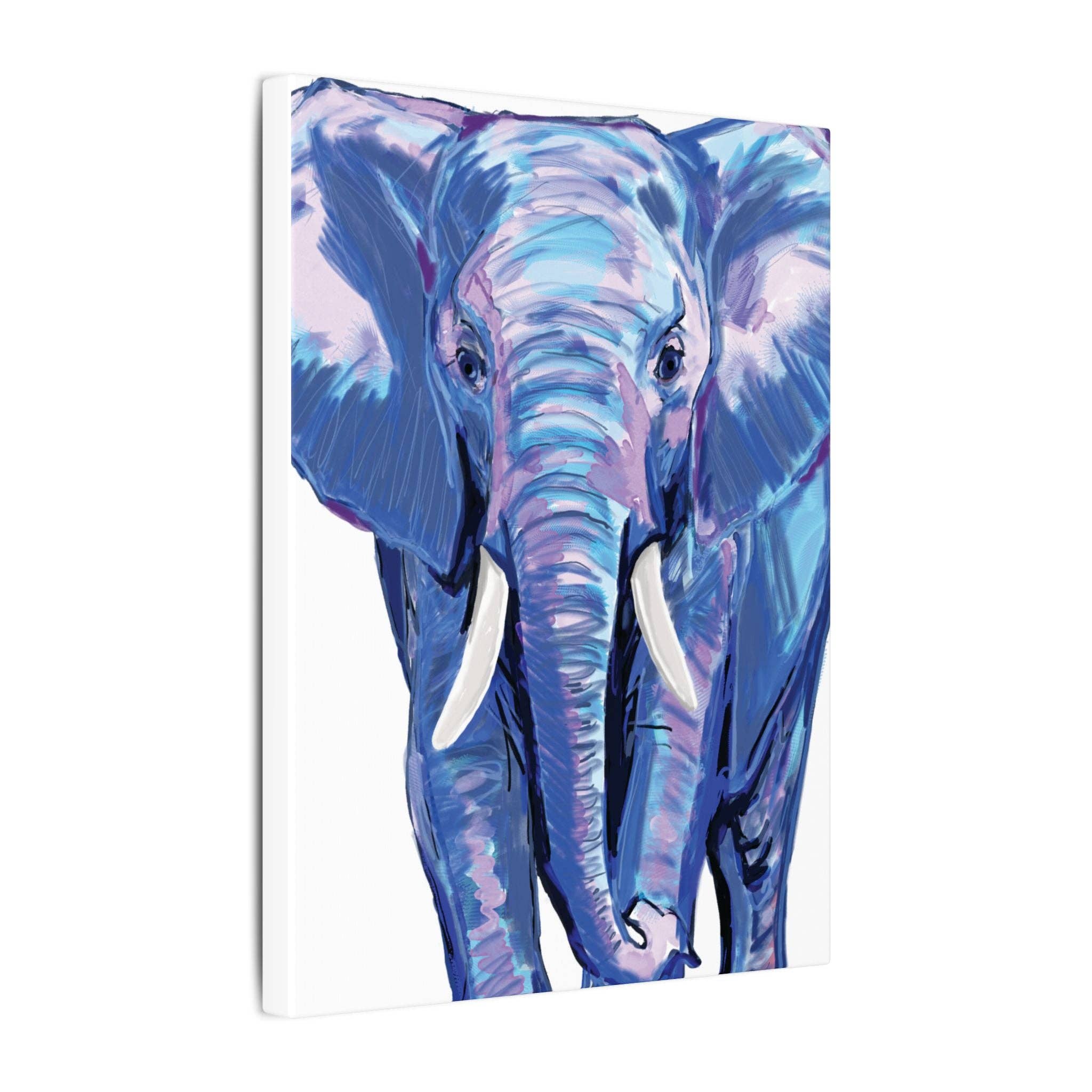 Blue Cava - Wholesale Art Print - Blue and Pink Elephant Canvas Art - Colorful Elephant Wall Décor12
