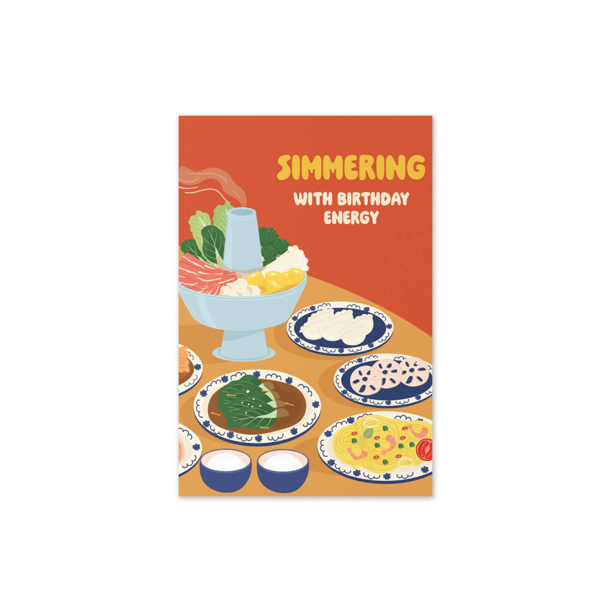 Cute Asian Cards - Wholesale Birthday Card - Hot Pot Simmering Cute Birthday Cards | Asian Soup Food Happy Greeting2