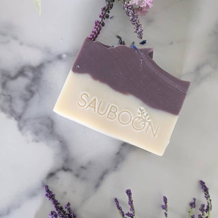 SAUBOON Handcrafted Soaps - Wholesale Bar Soap - LAVENDER + purple Brazilian clay3