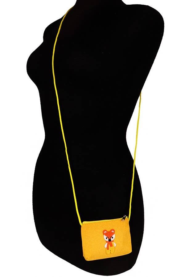 Cap Zone - Wholesale Coin Purse - Women's - Knitted Animals Faux Linen Zipper Bag1