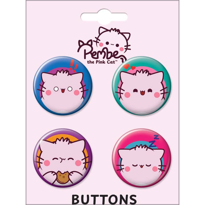 Pembe The Pink Cat 4 Button Set for wholesale by Ata-Boy