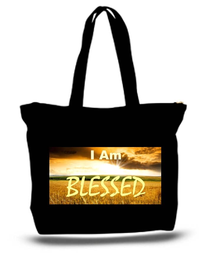 I Am Blessed Large Tote Grocery & Stuff Bag for wholesale by BMS BIZ