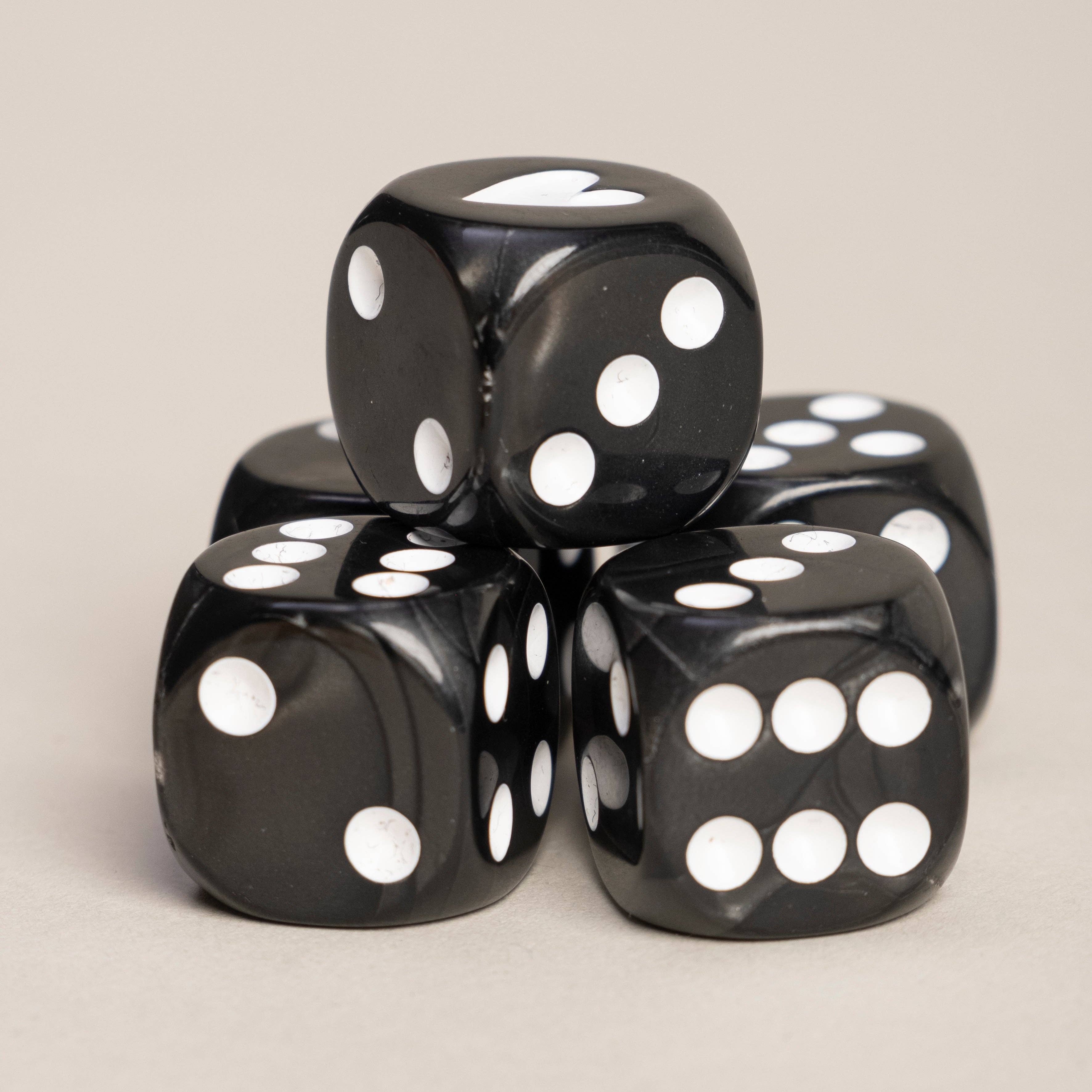 Eulenschnitt – wholesale Dice – Black dice set (VE = 8 sets)2