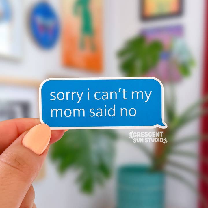 Mi dispiace non posso, mia madre ha detto no sticker, umorismo divertente e introverso
per la vendita all'ingrosso da parte di Crescent Sun Studio