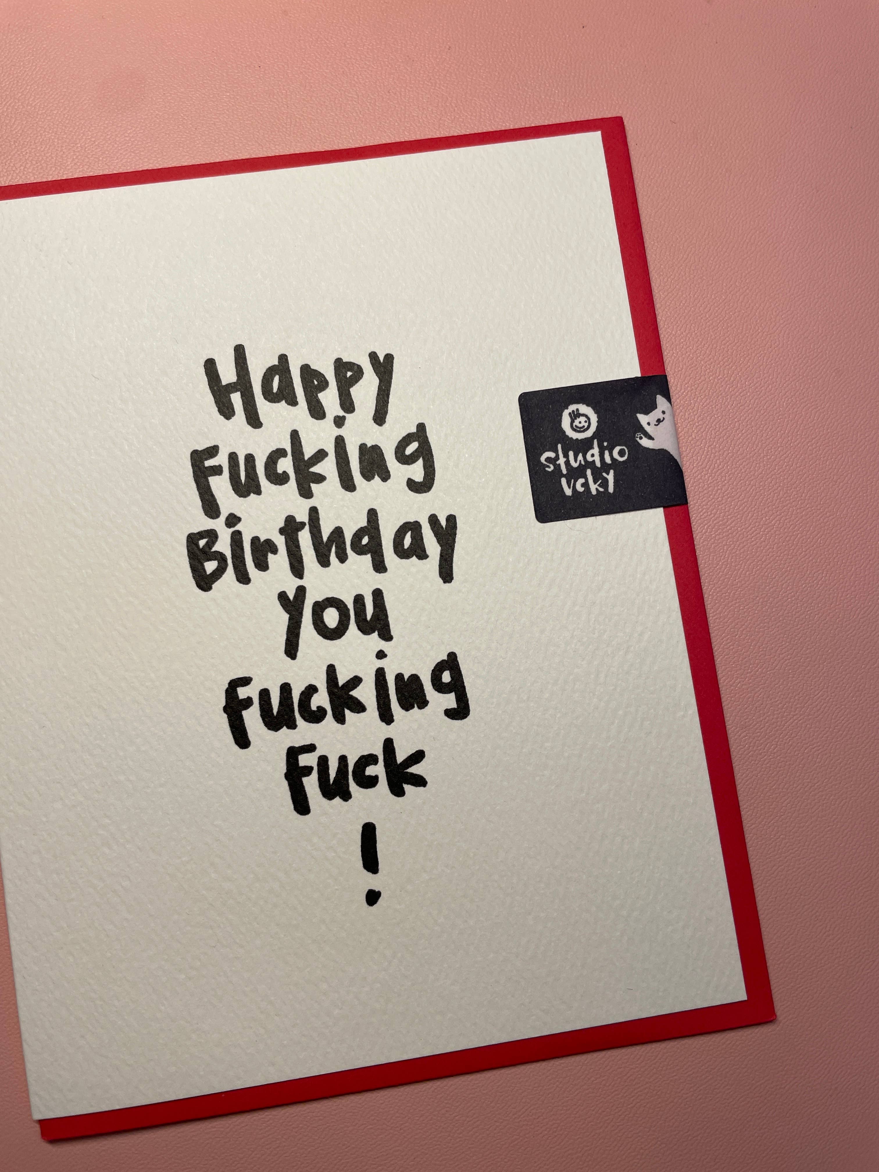 studio vcky - Wholesale Birthday Card - Greeting Card - Pen15 - HBD Fuck1