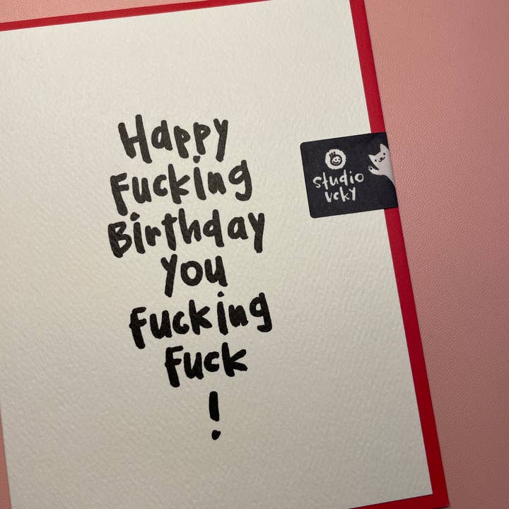 studio vcky - Wholesale Birthday Card - Greeting Card - Pen15 - HBD Fuck1