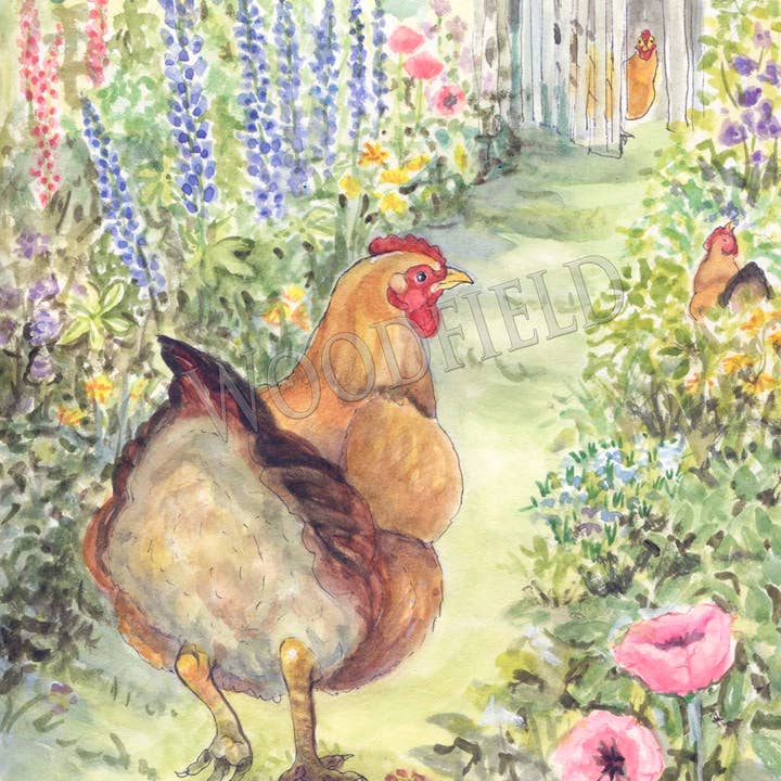 #295 - Tarjeta de notas con forma de gallina de jardín para venta al por mayor de Woodfield Press