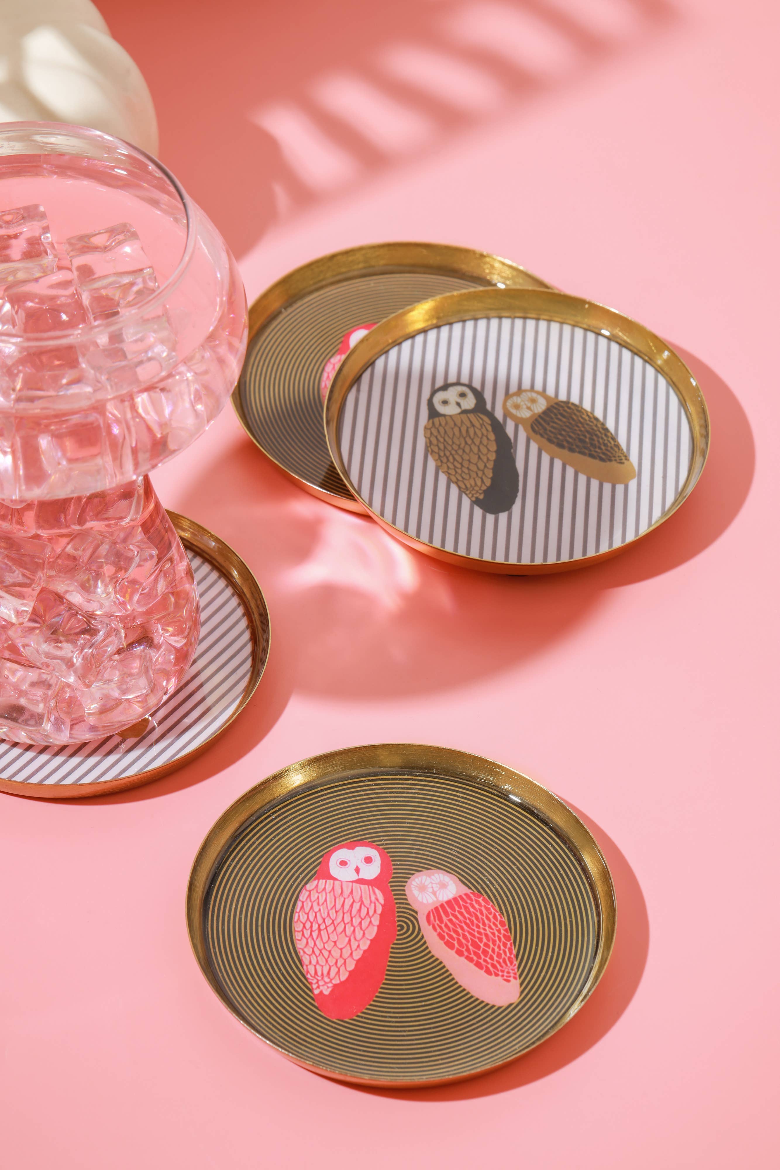 Tiramisu - Wholesale Coasters - Eclectic Owl Metal Coaster Set