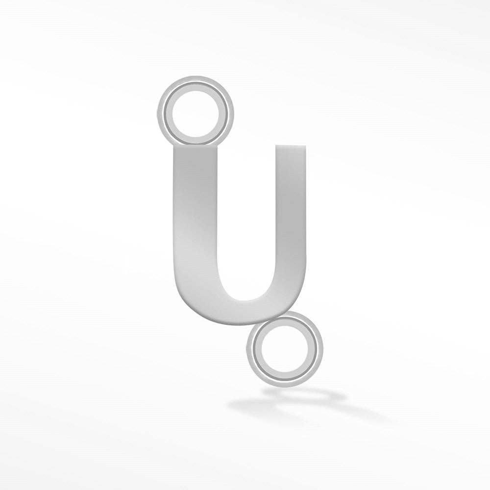 Nina Wynn Pro Shop - Wholesale Individual Charm/Pendant - Wholesale Initial 5mm Sideways Silver Connectors for Permanent Jewelry22