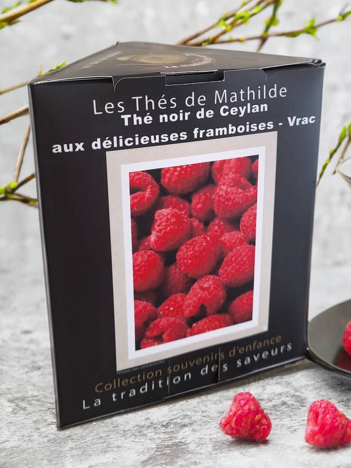 Tè Nero di Ceylon con Deliziose Lamponi per la vendita all'ingrosso da parte di Les Thés de Mathilde