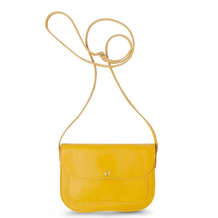 Petit sac en cuir jaune Cat Chase pour la vente par Keecie