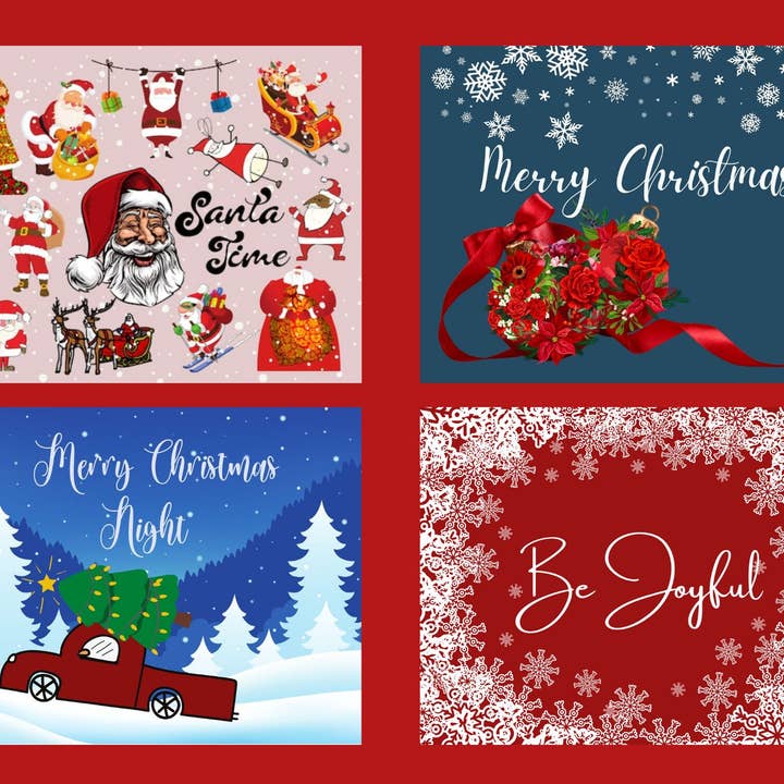 Pack de cartes postales de Noël festives pour Post Crossing pour la vente par Piles of Postcards