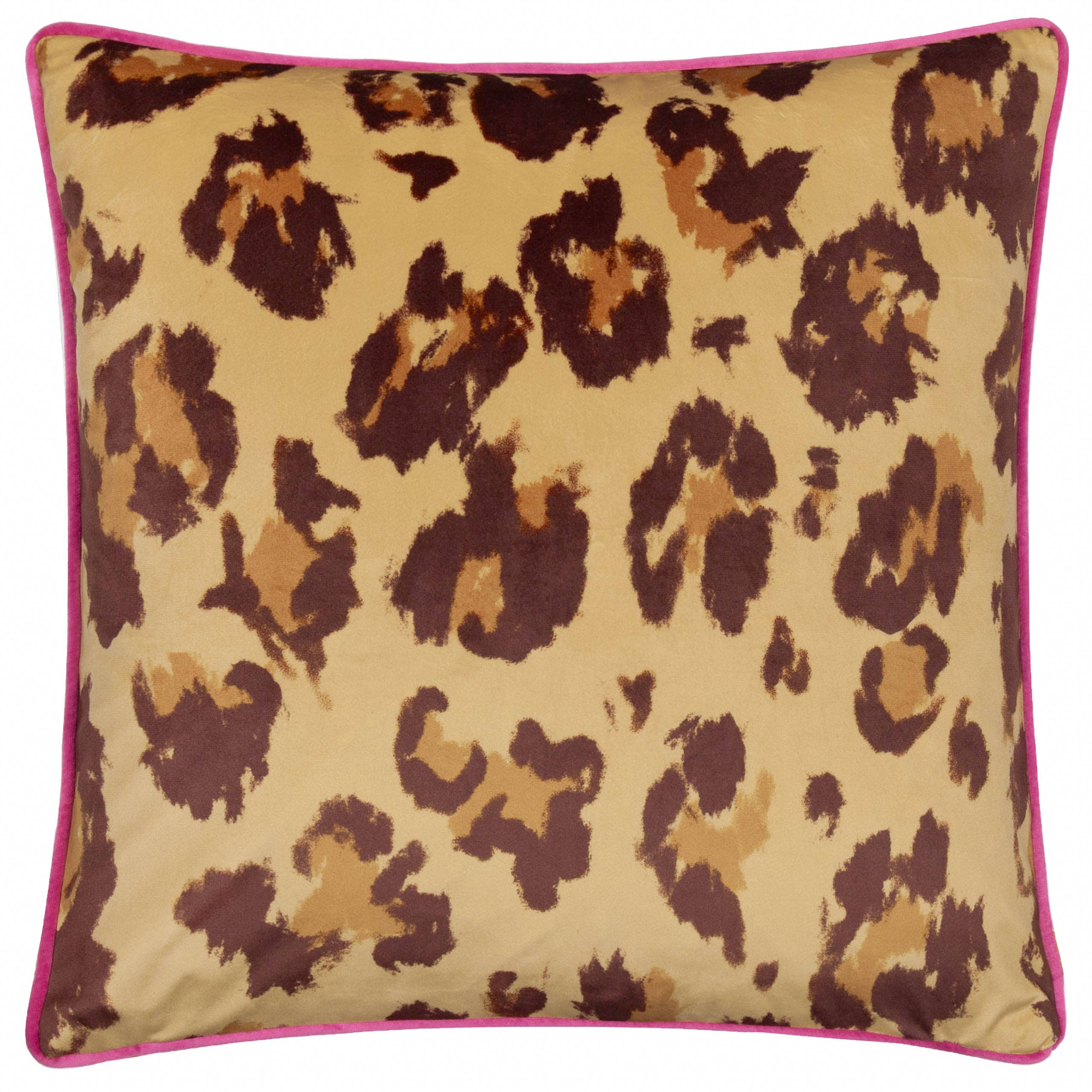 True Leopard Piped Velvet Cushion Multi for wholesale on Faire1