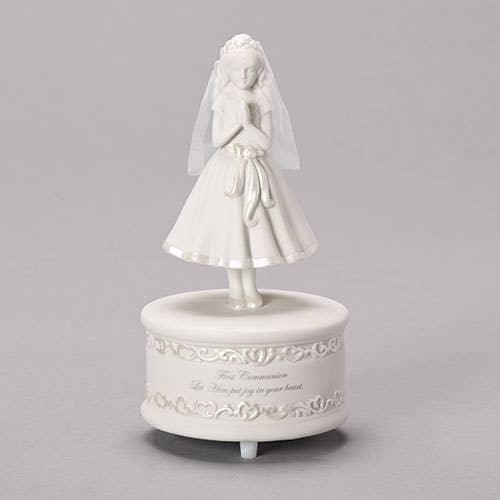 Communion Girl Musical Figurine; Tune: The Lord's Prayer for wholesale by Roman