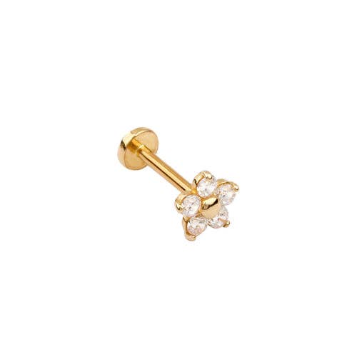 Liten blomma Labret Piercing-14K guld för wholesale av Musemond