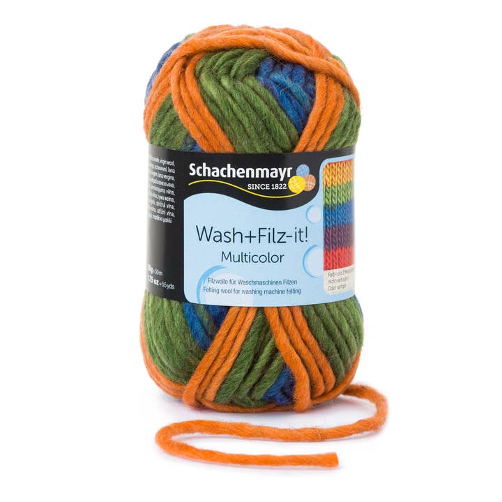 MEZ Crafts Germany - Vente Fils à tricoter - Laine feutrée Schachenmayr Wash+Filz-It ! Multicolore 10X50G26