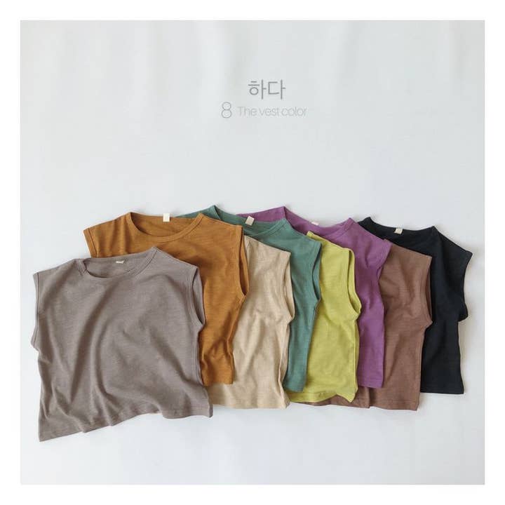 Kids Bamboo Cotton Tank Tops Cute Casual Sleeveless T-Shirts for wholesale by VERDAVUE