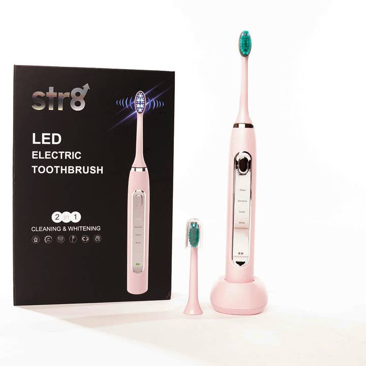 PINK Str8 Elektrische Zahnbürste mit rosafarbenem LED-Licht für den Großhandel auf Faire1