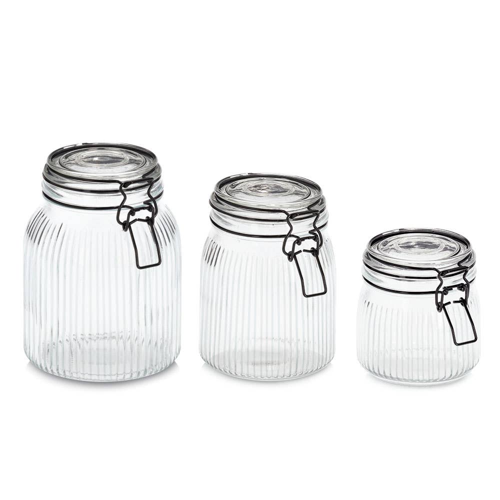 Transparent/Svart Förvaringsburk med bygel, 550 ml för wholesale på Faire2