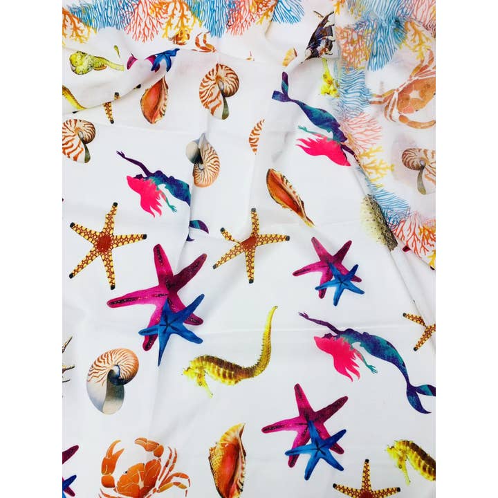JC021060 Oversized White Sea Life Scarf/Shawl for wholesale on Faire3
