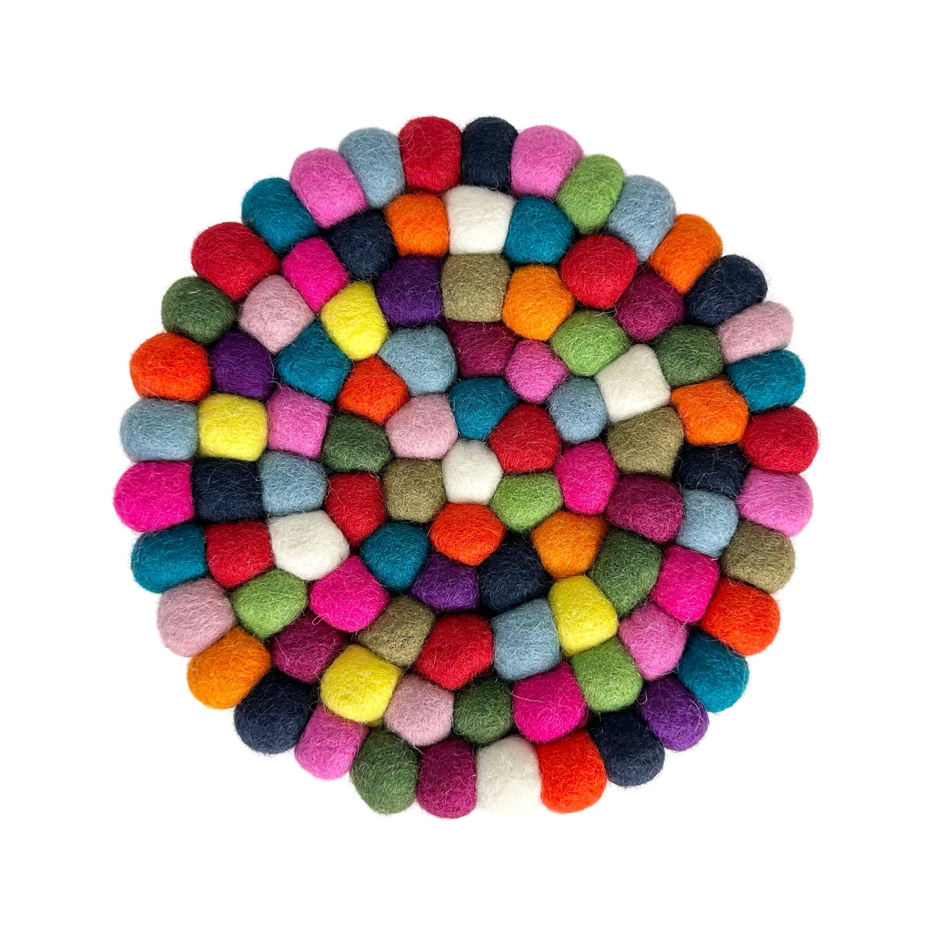 Sheep Farm Felt - Vente Dessous-de-plat - Sous-plat en forme de boule en feutre multicolore3