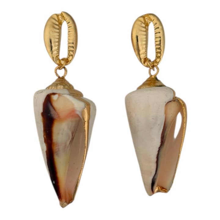 The Sage Vintage - Wholesale Dangle Earrings - Double Shelly Earrings