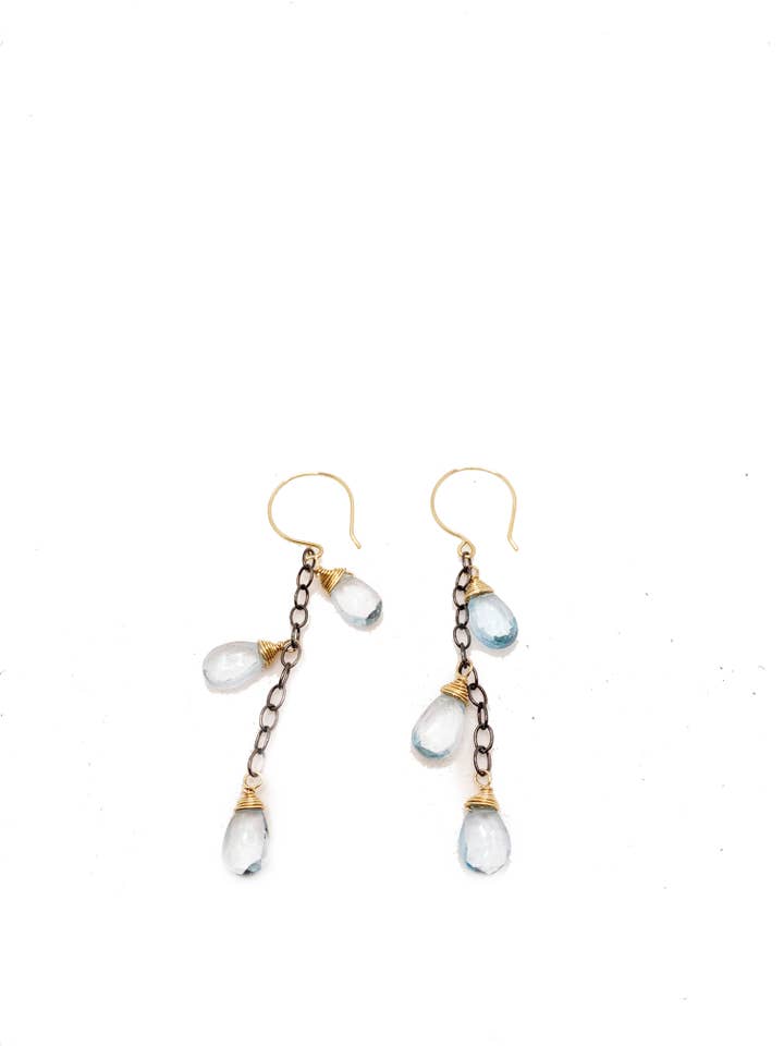 Twins Gold-Filled Moon Wire Dangle Earrings for wholesale by Hila