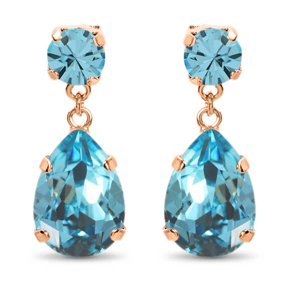 Olivia Boucles d'oreilles pendantes - Aigue-marine - Or pour la vente par Elayor Jewellery