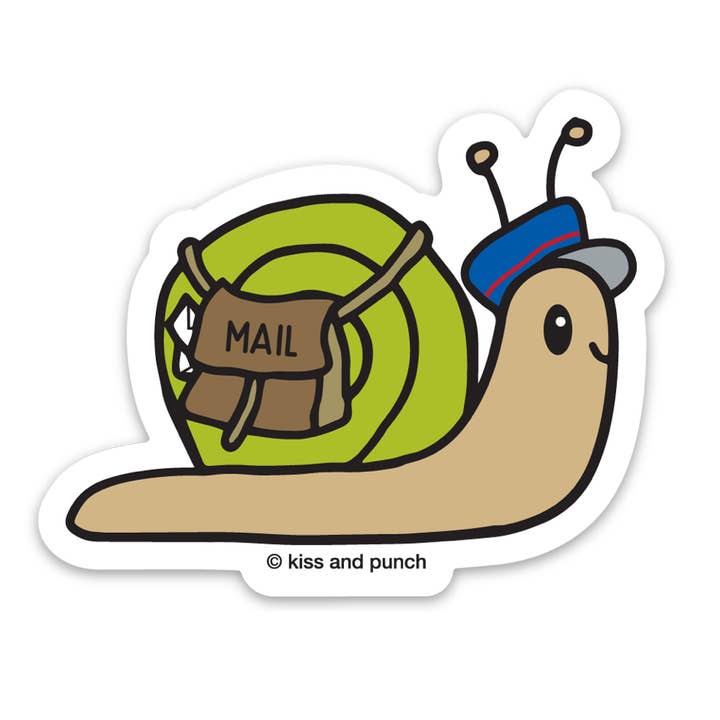 2 Inch Snail Mail Postal Carrier Durable Vinyl Sticker for wholesale by Kiss and Punch