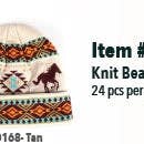 Running Geo Horse Knit Hat for wholesale by Silicon Valley Textiles, Inc