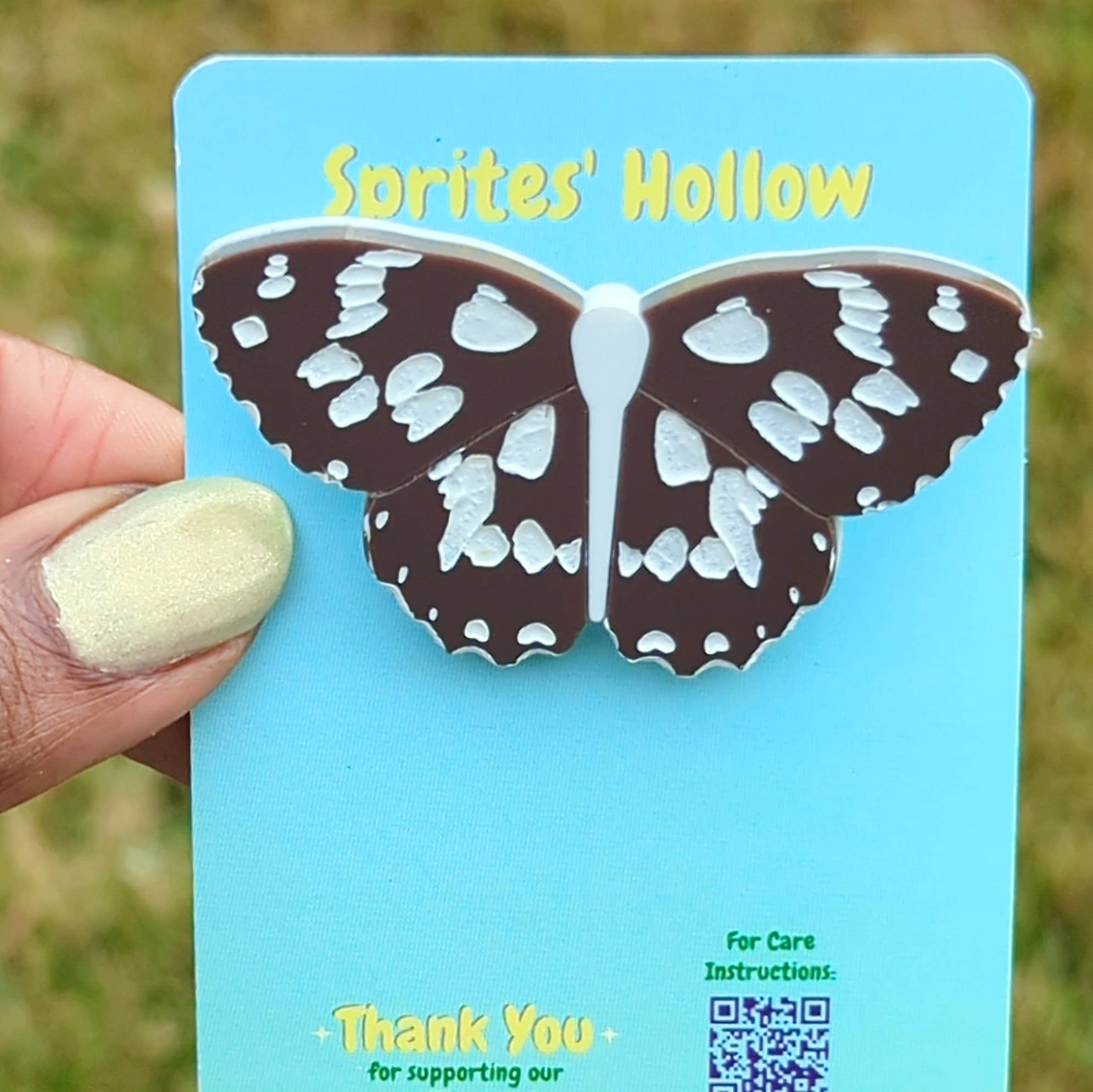 Sprites' Hollow - Wholesale Brooch - Marbled White Butterfly Brooch1