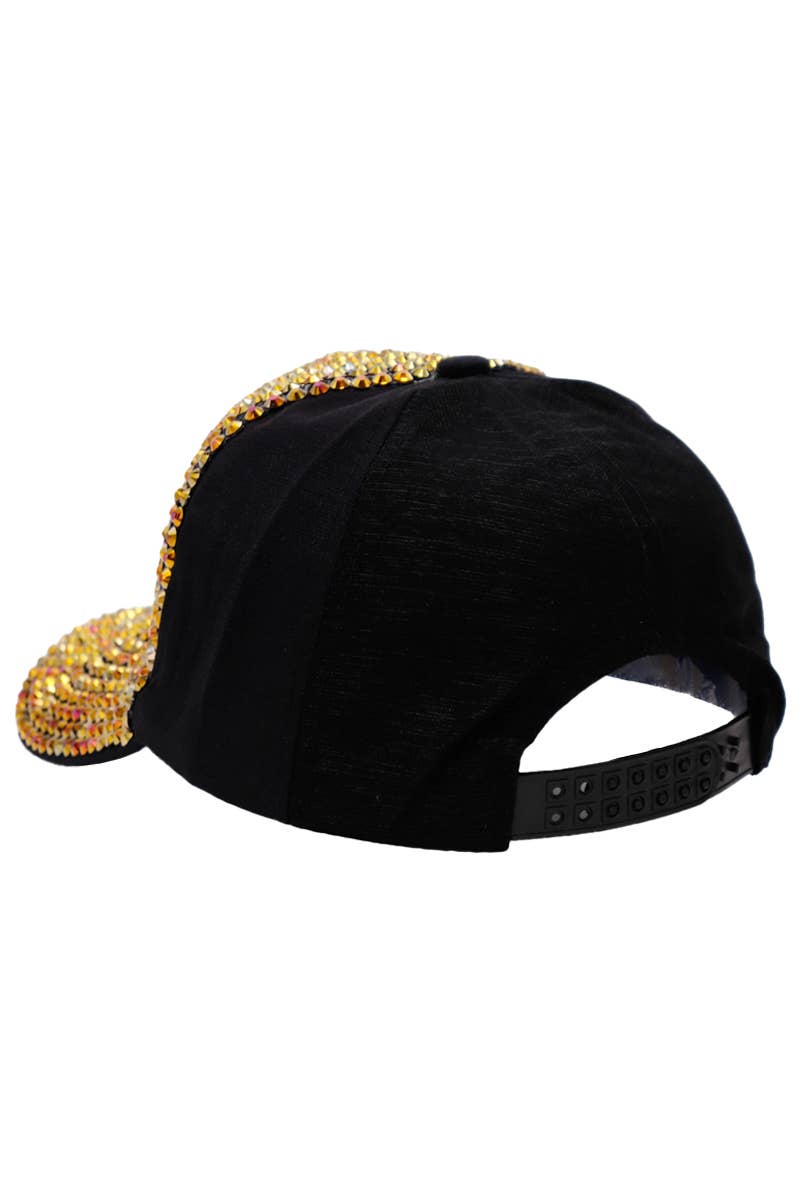 Cap Zone - Wholesale Baseball Cap - Women's - Bedazzled Full Bling Rhinestone Silky Baseball Cap3