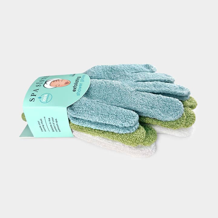 Bath Accessories Company - Wholesale Exfoliating Gloves/Mitts - Exfoliating Shower Gloves - Three Pairs